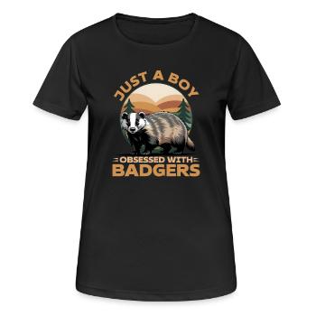 Blaireau animal drôle - T-shirt respirant Femme - noir - Devant - AI Model Female 172 light (172cm)