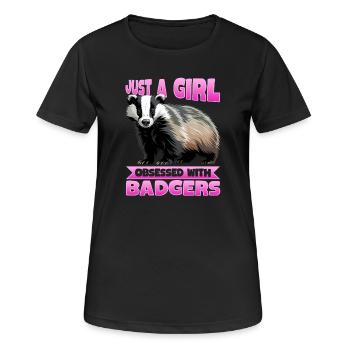 Blaireau animal drôle - T-shirt respirant Femme - noir - Devant - AI Model Female 172 light (172cm)