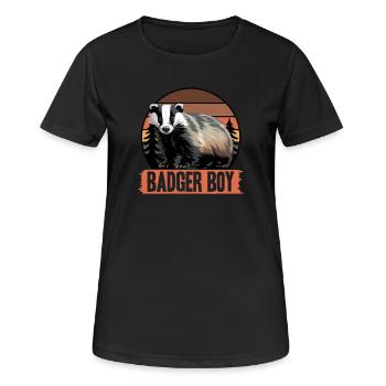 Blaireau animal drôle - T-shirt respirant Femme - noir - Devant - AI Model Female 172 light (172cm)