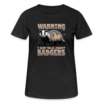 Blaireau animal drôle - T-shirt respirant Femme - noir - Devant - AI Model Female 172 light (172cm)
