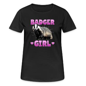 Blaireau animal drôle - T-shirt respirant Femme - noir - Devant - AI Model Female 172 light (172cm)