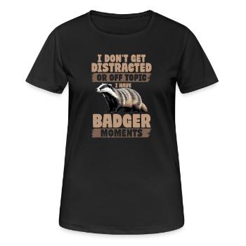 Blaireau animal drôle - T-shirt respirant Femme - noir - Devant - AI Model Female 172 light (172cm)