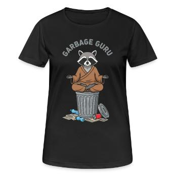 Garbage Guru Raccoon Zen - Women's Breathable T-Shirt - black - Front - AI Model Female 172 light (172cm)
