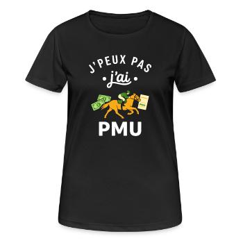J’ai pas PMU – Cheval et billets - T-shirt respirant Femme - noir - Devant - AI Model Female 172 light (172cm)