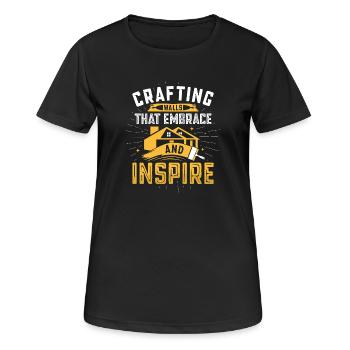 Constructeur de plaques de plâtre Installateur de plaques de plâtre - T-shirt respirant Femme - noir - Devant - AI Model Female 172 light (172cm)