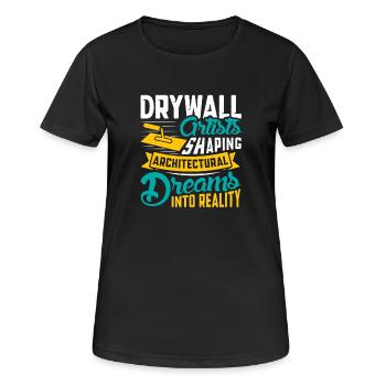 Constructeur de plaques de plâtre Installateur de plaques de plâtre - T-shirt respirant Femme - noir - Devant - AI Model Female 172 light (172cm)