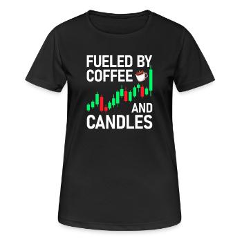 Café et bougies Marché boursier Trader en bourse - T-shirt respirant Femme - noir - Devant - AI Model Female 172 light (172cm)