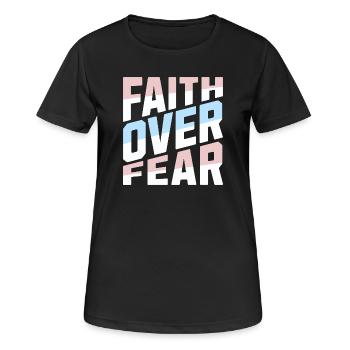 Faith Over Fear Pastell Christlich Inspirierend - Frauen T-Shirt atmungsaktiv - Schwarz - Vorne - AI Model Female 172 light (172cm)