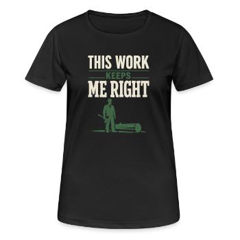 lumberjack therapy, logger therapy humor, - Women's Breathable T-Shirt - black - Front - AI Model Female 172 light (172cm)