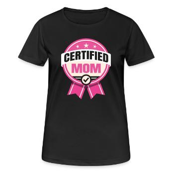 Zertifizierte Mutter – Humorvoller Vater-Design - Frauen T-Shirt atmungsaktiv - Schwarz - Vorne - AI Model Female 172 light (172cm)