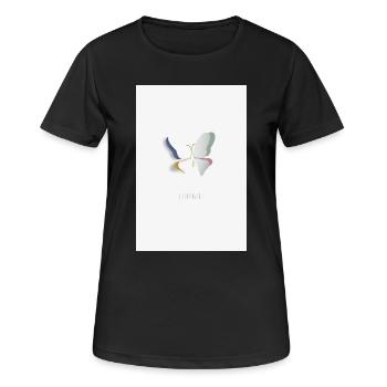 Leichtigkeit Schmetterling minimalistisches Design - Frauen T-Shirt atmungsaktiv - Schwarz - Vorne - AI Model Female 172 light (172cm)