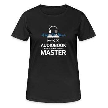 Diction du livre audio - Multitâche pour addict aux livres audio - T-shirt respirant Femme - noir - Devant - AI Model Female 172 light (172cm)