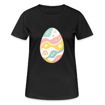 Pastell Osterei Muster - Frauen T-Shirt atmungsaktiv - Schwarz - Vorne - AI Model Female 172 light (172cm)