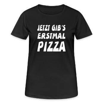 Pizza - Frauen T-Shirt atmungsaktiv - Schwarz - Vorne - AI Model Female 172 light (172cm)