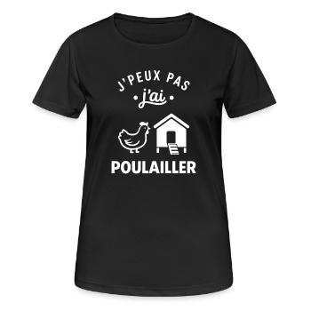 Poulailler - T-shirt respirant Femme - noir - Devant - AI Model Female 172 light (172cm)