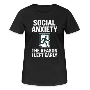Humour pour introvertis : convivialité amusante - T-shirt respirant Femme - noir - Devant - AI Model Female 172 light (172cm)