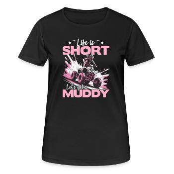 Quad ATV Femme Fille Quad Quad - T-shirt respirant Femme - noir - Devant - AI Model Female 172 light (172cm)