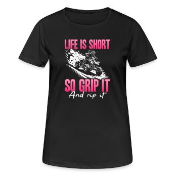 Quad ATV Femme Fille Quad Quad - T-shirt respirant Femme - noir - Devant - AI Model Female 172 light (172cm)