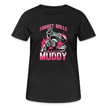 Quad ATV Femme Fille Quad Quad - T-shirt respirant Femme - noir - Devant - AI Model Female 172 light (172cm)