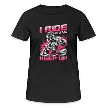 Quad ATV Femme Fille Quad Quad - T-shirt respirant Femme - noir - Devant - AI Model Female 172 light (172cm)
