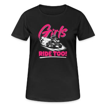 Quad ATV Femme Fille Quad Quad - T-shirt respirant Femme - noir - Devant - AI Model Female 172 light (172cm)