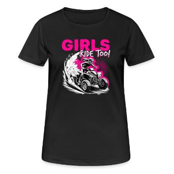 Quad ATV Femme Fille Quad Quad - T-shirt respirant Femme - noir - Devant - AI Model Female 172 light (172cm)