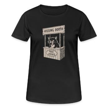Cat stand in the Hissing Booth - Women's Breathable T-Shirt - black - Front - AI Model Female 172 light (172cm)