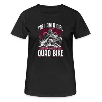 Quad ATV Femme Fille Quad Quad - T-shirt respirant Femme - noir - Devant - AI Model Female 172 light (172cm)