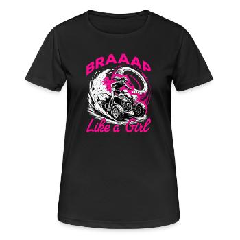 Quad ATV Femme Fille Quad Quad - T-shirt respirant Femme - noir - Devant - AI Model Female 172 light (172cm)