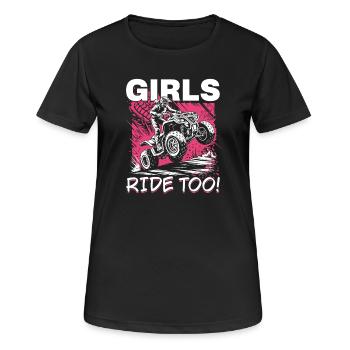 Quad ATV Femme Fille Quad Quad - T-shirt respirant Femme - noir - Devant - AI Model Female 172 light (172cm)