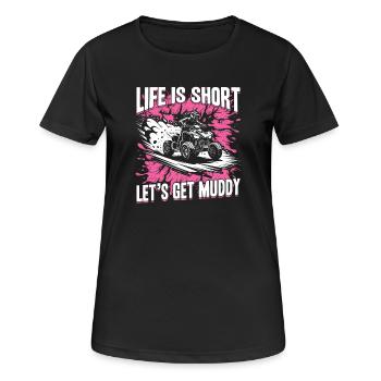Quad ATV Femme Fille Quad Quad - T-shirt respirant Femme - noir - Devant - AI Model Female 172 light (172cm)