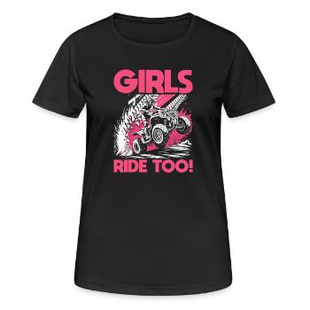 Quad ATV Femme Fille Quad Quad - T-shirt respirant Femme - noir - Devant - AI Model Female 172 light (172cm)