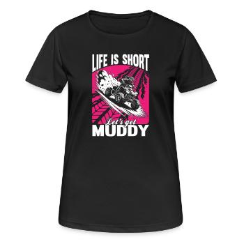 Quad ATV Femme Fille Quad Quad - T-shirt respirant Femme - noir - Devant - AI Model Female 172 light (172cm)