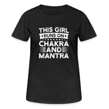 Pilates Enthusiasts Girl Runs On Chakra & Mantra - Women's Breathable T-Shirt - black - Front - AI Model Female 172 light (172cm)