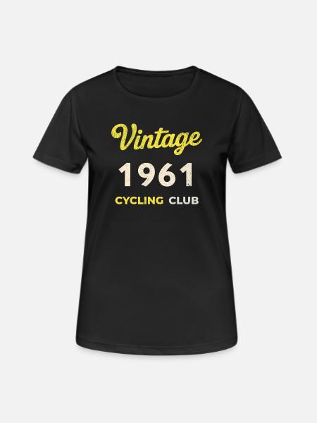 Vintage 1961 – Cycling Club Retro Geburtsjahr - Frauen T-Shirt atmungsaktiv - Schwarz