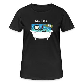 Take It Chill Katzbad - Women's Breathable T-Shirt - black - Front - AI Model Female 172 light (172cm)