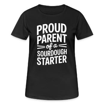 Stolzer Elternteil eines Sauerteigstarters - Frauen T-Shirt atmungsaktiv - Schwarz - Vorne - AI Model Female 172 light (172cm)