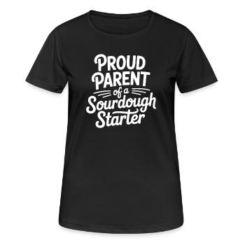 Stolzer Elternteil eines Sauerteigstarters - Frauen T-Shirt atmungsaktiv - Schwarz - Vorne - AI Model Female 172 light (172cm)