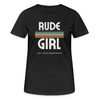 Rude Girl - Esthétique punk - T-shirt respirant Femme - noir - Devant - AI Model Female 172 light (172cm)