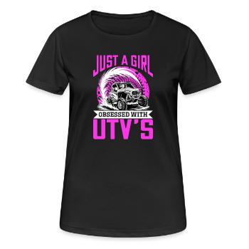 UTV Fille tout-terrain Femme 4 roues côte à côte - T-shirt respirant Femme - noir - Devant - AI Model Female 172 light (172cm)