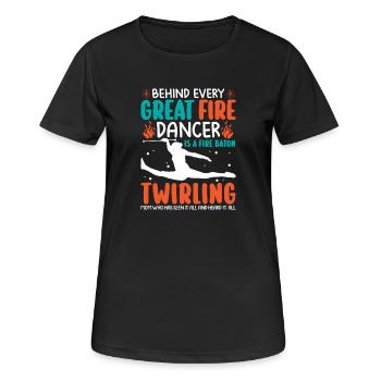 Tanzen Wirbel Tanzschule Feuerstab Tänzerin - Frauen T-Shirt atmungsaktiv - Schwarz - Vorne - AI Model Female 172 light (172cm)