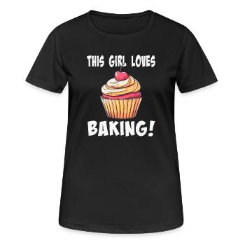 Cette fille adore la pâtisserie - T-shirt respirant Femme - noir - Devant - AI Model Female 172 light (172cm)