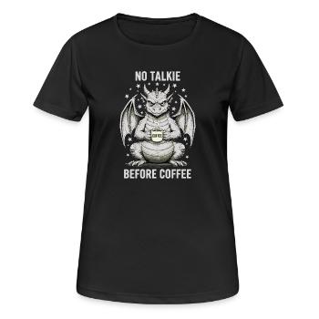 No Conversation Before Coffee Lover Dragon - Women's Breathable T-Shirt - black - Front - AI Model Female 172 light (172cm)