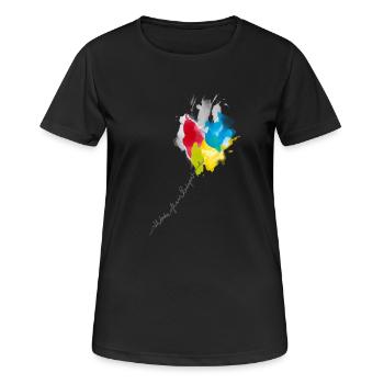 Color Cascade Kaleidoscope - Women's Breathable T-Shirt - black - Front - AI Model Female 172 light (172cm)