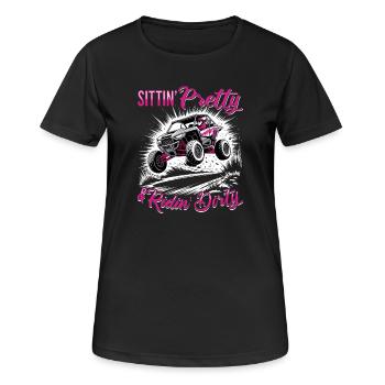UTV Fille tout-terrain Femme 4 roues côte à côte - T-shirt respirant Femme - noir - Devant - AI Model Female 172 light (172cm)