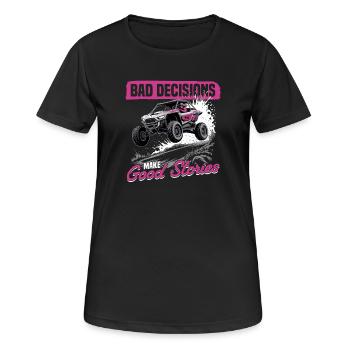 UTV Fille tout-terrain Femme 4 roues côte à côte - T-shirt respirant Femme - noir - Devant - AI Model Female 172 light (172cm)