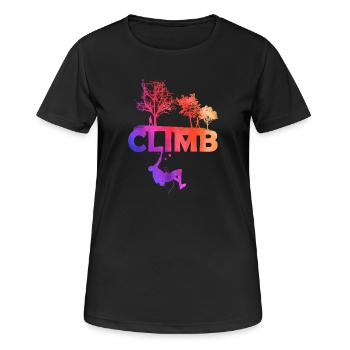 Silhouette de la pente de montée - T-shirt respirant Femme - noir - Devant - AI Model Female 172 light (172cm)