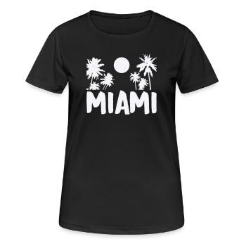 miami- - Frauen T-Shirt atmungsaktiv - Schwarz - Vorne - AI Model Female 172 light (172cm)