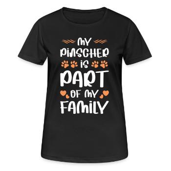 PINSCHER - Frauen T-Shirt atmungsaktiv - Schwarz - Vorne - AI Model Female 172 light (172cm)