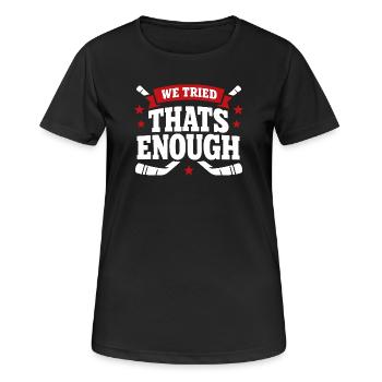 Beer League Hockey Funny Hockey Players Team Humor - Women's Breathable T-Shirt - black - Front - AI Model Female 172 light (172cm)